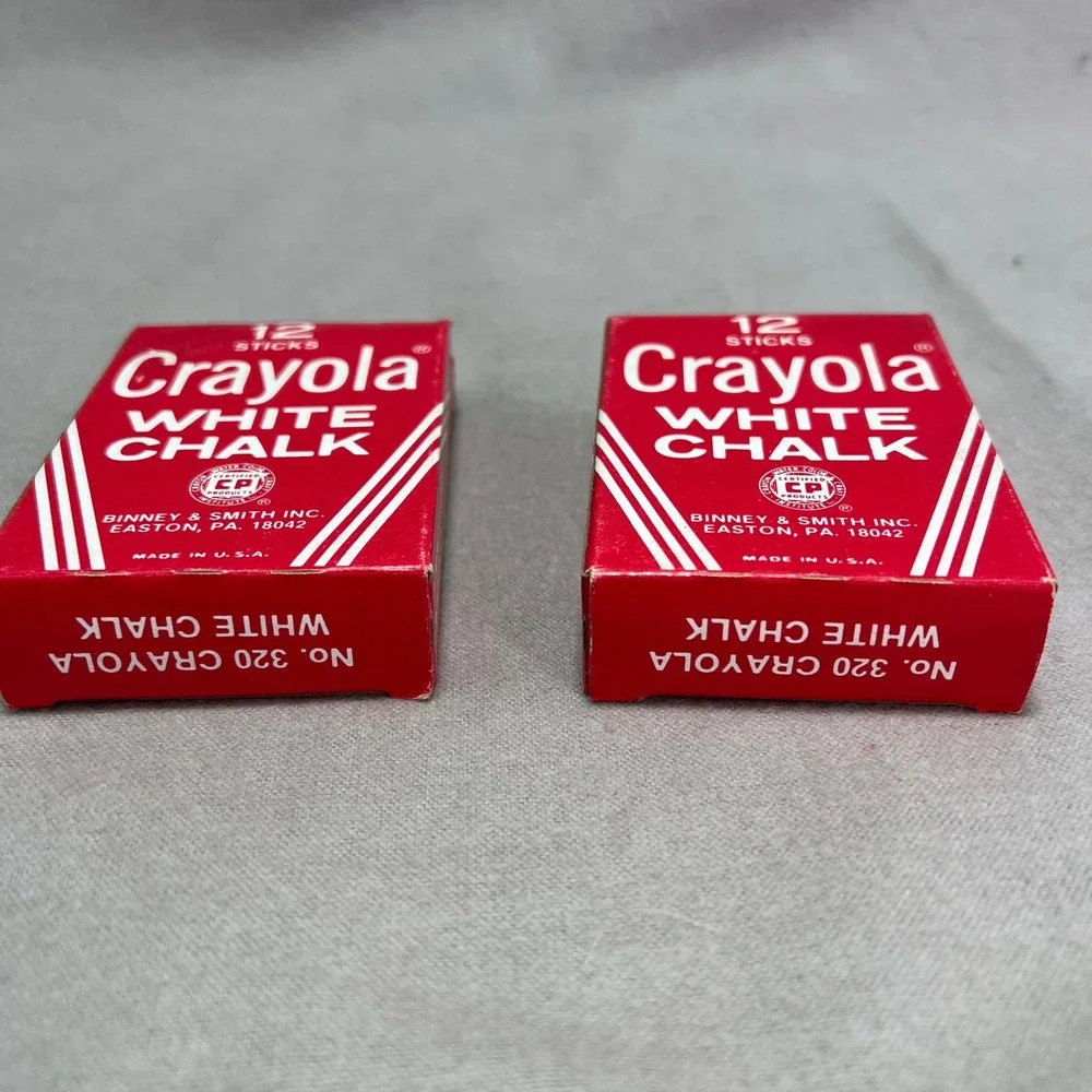 Crayola White Chalk Binney & Smith Red Package Vintage School Supplies Nostalgic